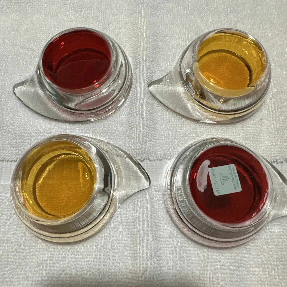 PARTLITE P8918 (Set of‎ 4) Groovy Tealight Holder Yin Yang (3.25x2.5